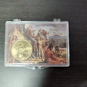 Sacagawea Golden Dollar In Snap Lock 2x3 Coin Holder